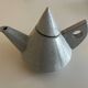 80s/90s design tea set, speckled ceramic, teapot + 6 cups.