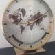 Large kienzle world timer quartz clock in golden brass 18x19cm good condition
