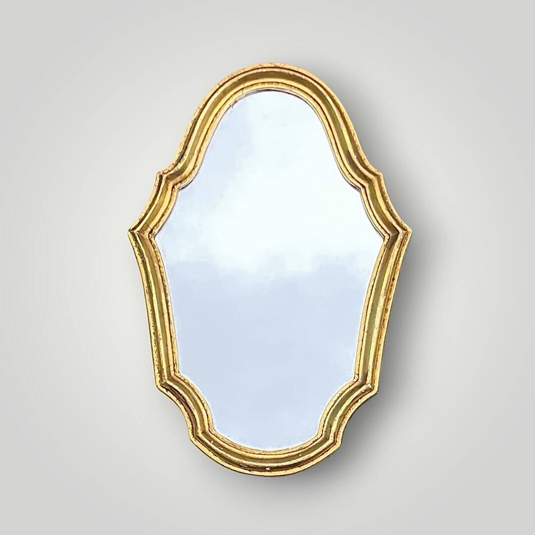 Small antique wall mirror in gilded resin – rocaille style