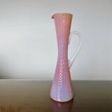 Vase, soliflore stelvia glass, italy, pink, orange and opalescent, 1960s