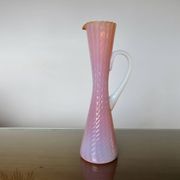 Vase, soliflore stelvia glass, italy, pink, orange and opalescent, 1960s