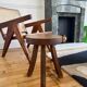 Tabouret bois brutaliste