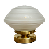 Lampe à poser globe vintage en verre dépoli