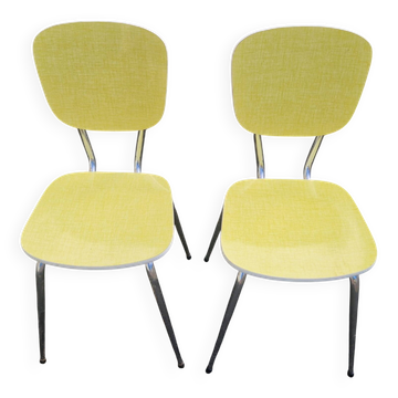 Pair of yellow formica chairs