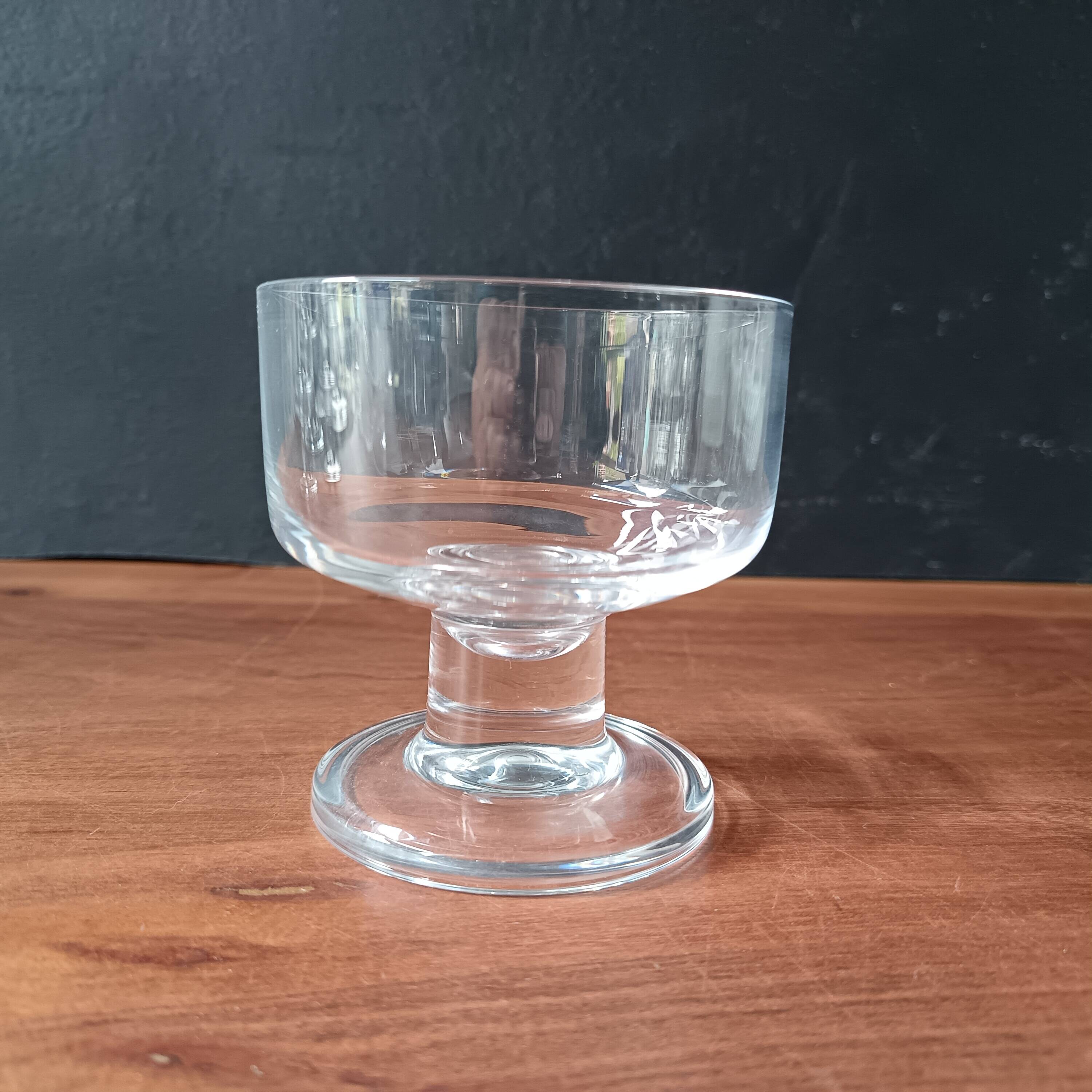 6 vintage French transparent cavalier champagne glasses with thick stems