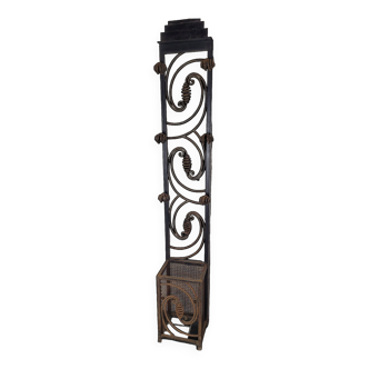 Art deco wrought iron coat rack from the 1930s