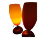 Lampes feux rétro orange