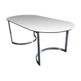 Table ovale vintage par Boris Tabacoff 1970