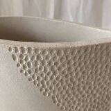 XL square ceramic vase with texture