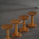 Set of 4 Danish stools / side tables in pine by Rainer Daumiller, mid-20th century, 1970.