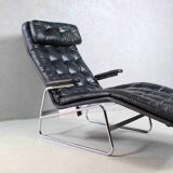 1970s Swedish Leather Chaise by Sam Larsson for DUX