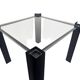 Table d'appoint postmoderne - carrée - en verre - en métal - années 80
