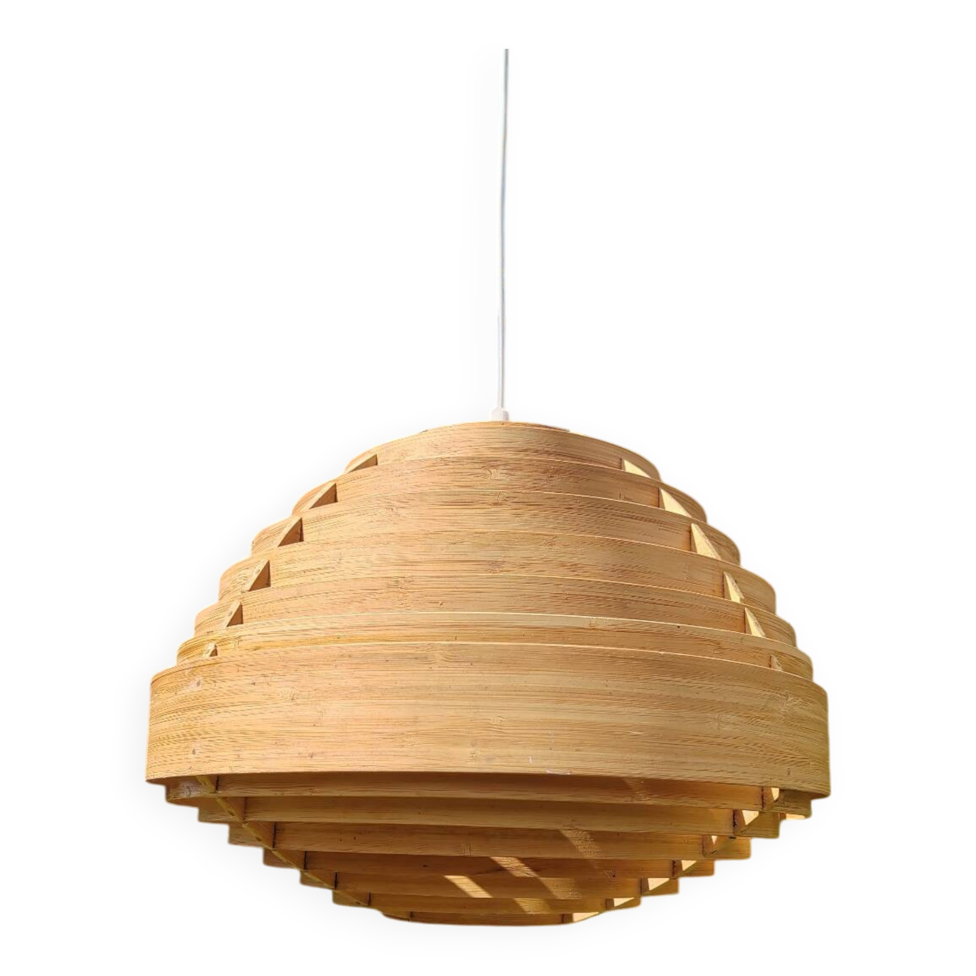 Scandinavian curved wood pendant light