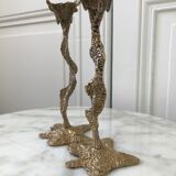 Pair of gilded bronze candle holders