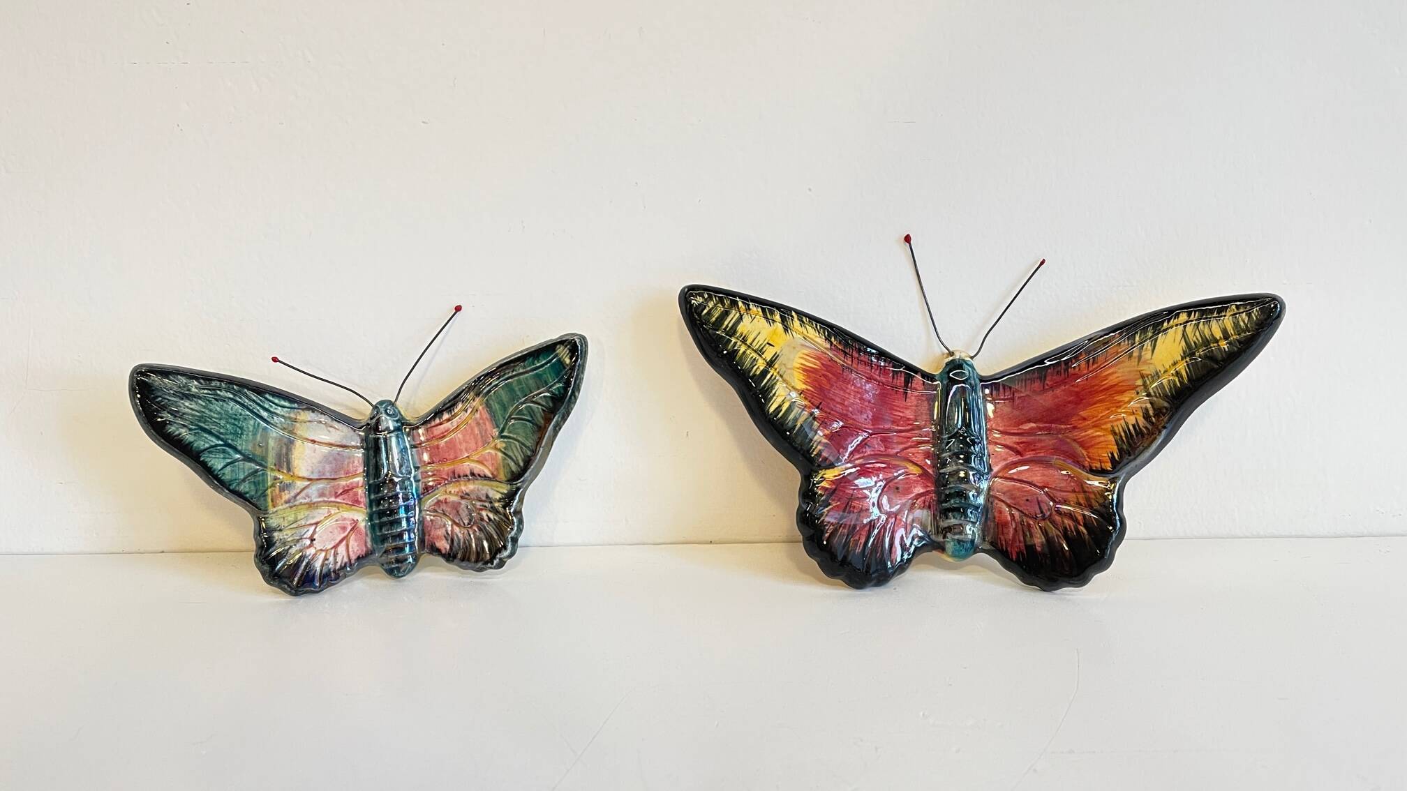 Vintage ceramic wall butterflies