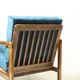 Fauteuil scandinave bleu marine velvet 1965  Z. Baczyk design chaise de salon