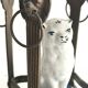 Small ancient glazed ceramic cat from the 19th century.