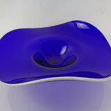 Large blue glass bowl, Czechoslovakia, 1960s