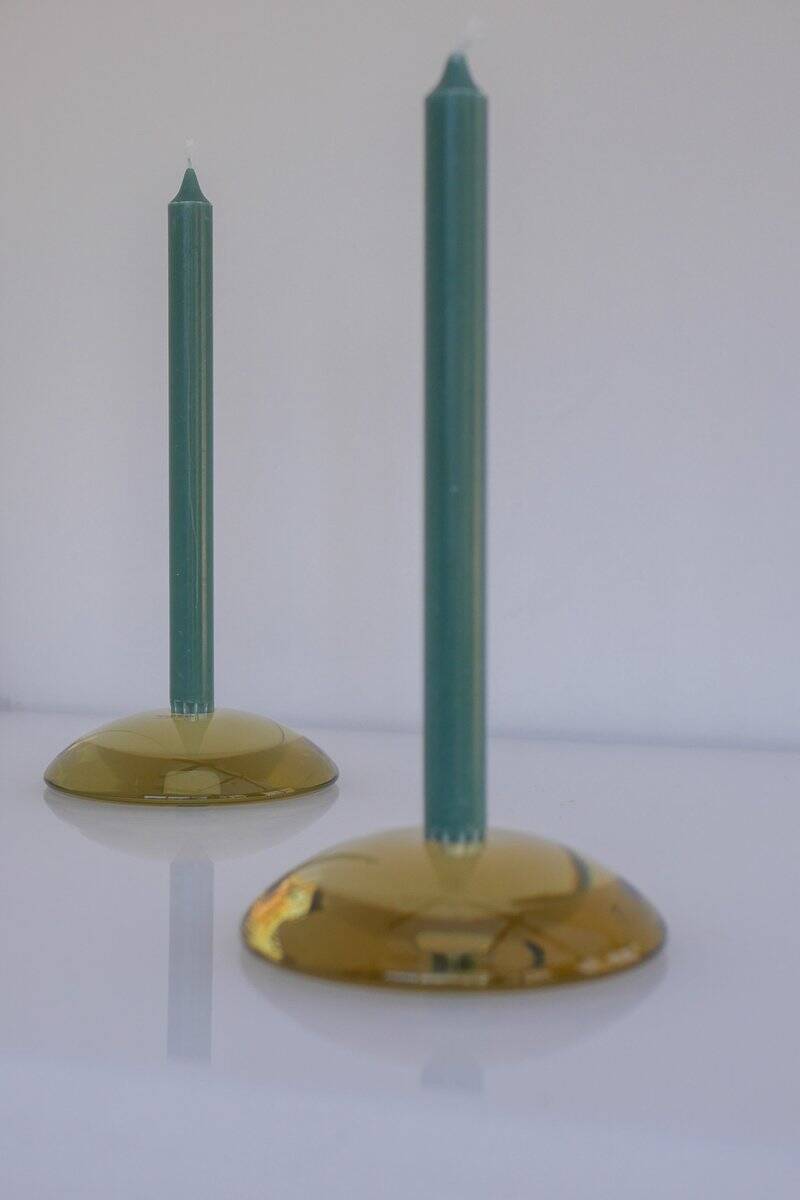 Glass candleholders by Anne Nilsson for Kosta, 2000s, set of 2