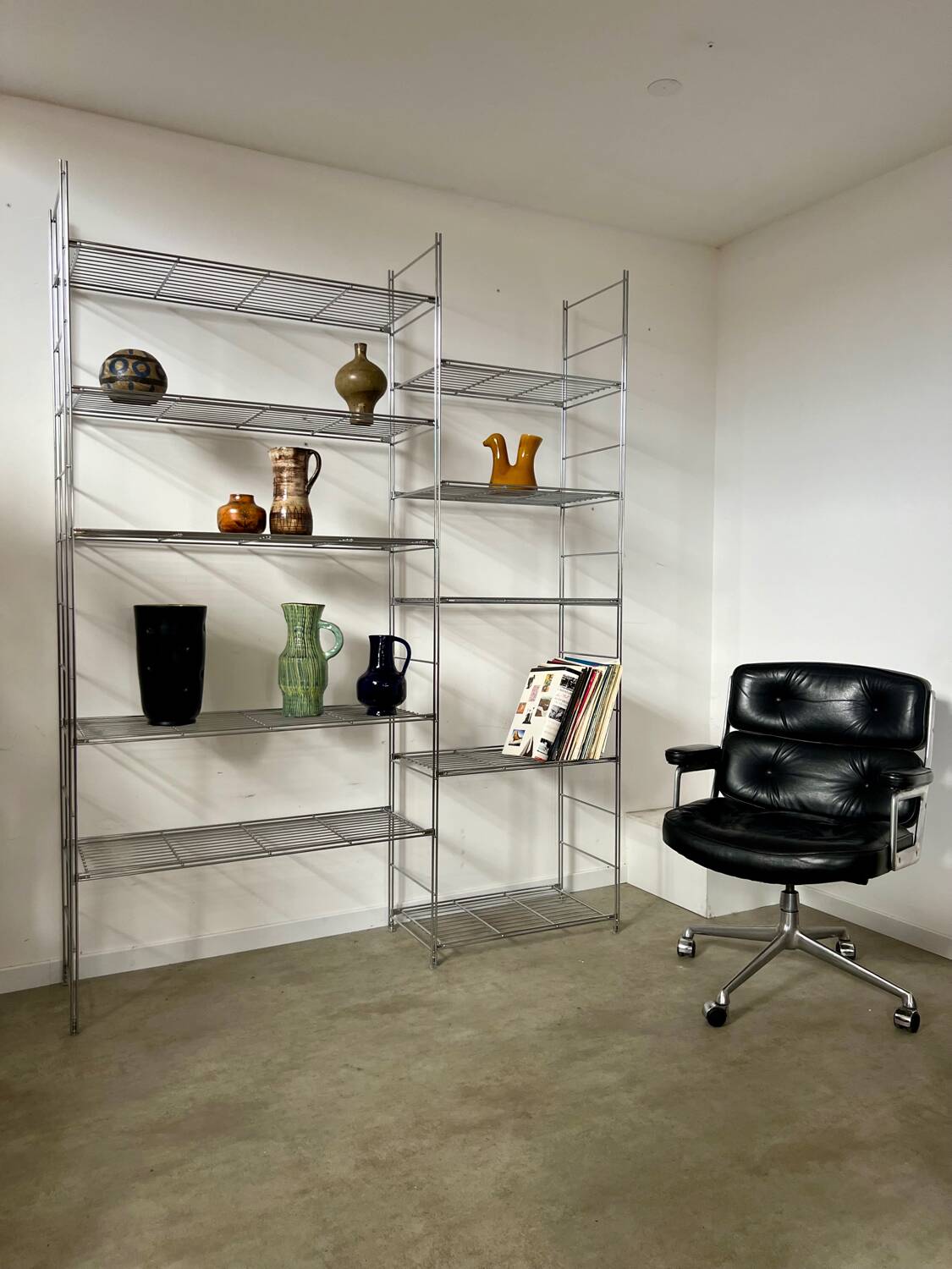 Old modular metal shelf vintage bookcase 10 design shelves from the 80s