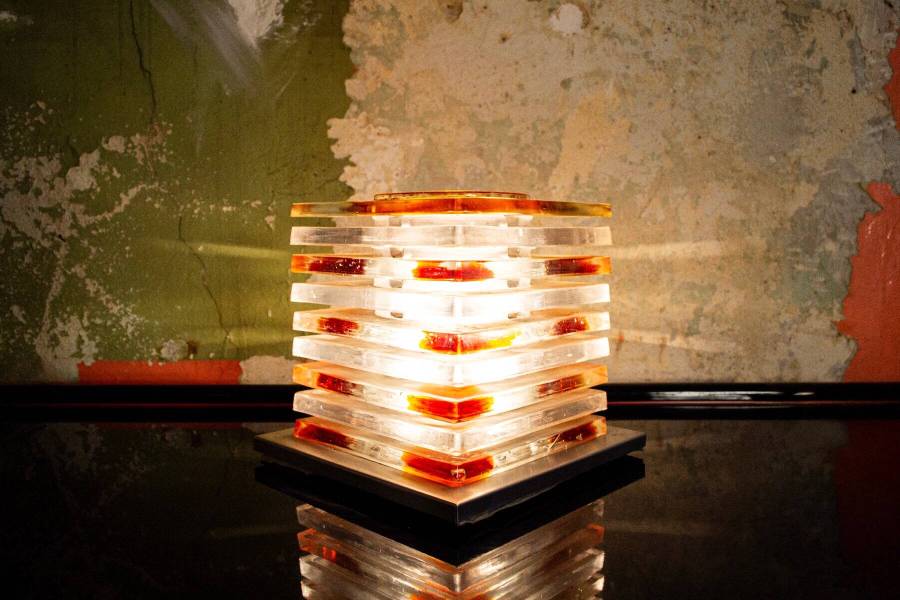 Murano glass table lamp by Albano Poli for Poliarte, 1970s
