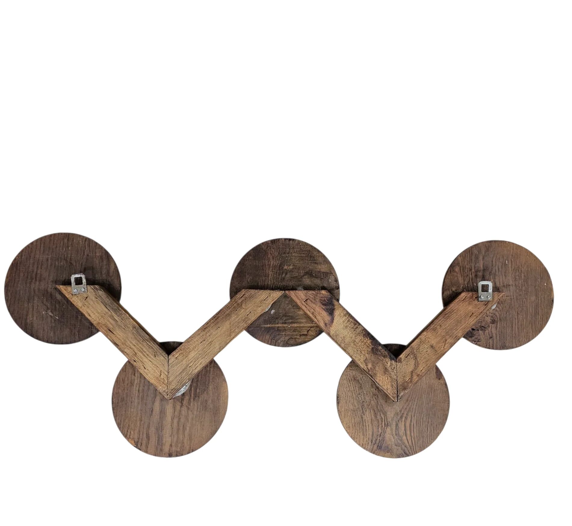 Oak wood wall coat rack / 1960s