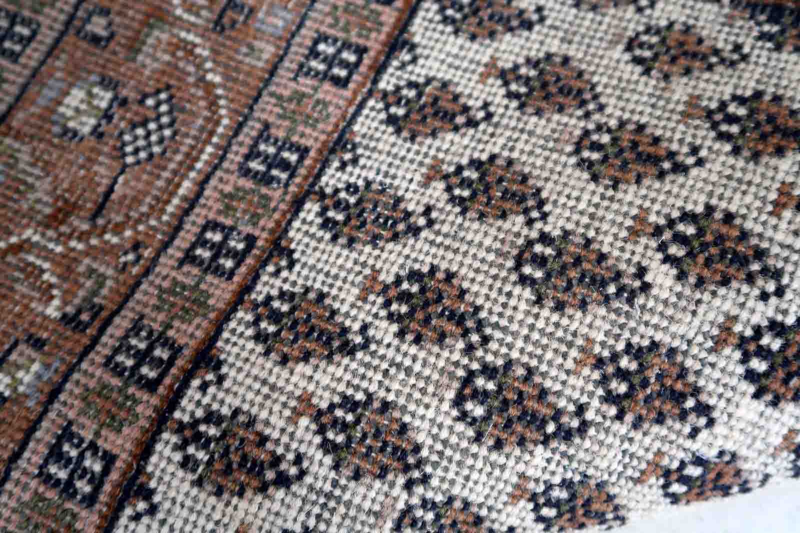 Vintage indian carpet seraband handmade 73cm x 140cm 1970s