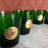 Lot de 7 verres verts italiens de byrrh
