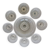 Crystal fruit service with its 8 matching bowls.