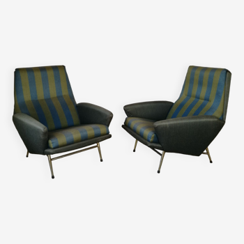 Pair of vintage armchairs 50s, Guy Besnard,
