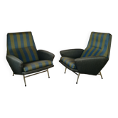 Pair of vintage armchairs 50s, Guy Besnard,