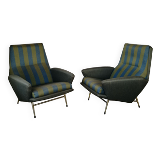 Pair of vintage armchairs 50s, Guy Besnard,