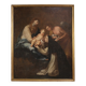 Peinture antique Adoration de Sainte Rose de Lima avec la Madone et l'Enfant