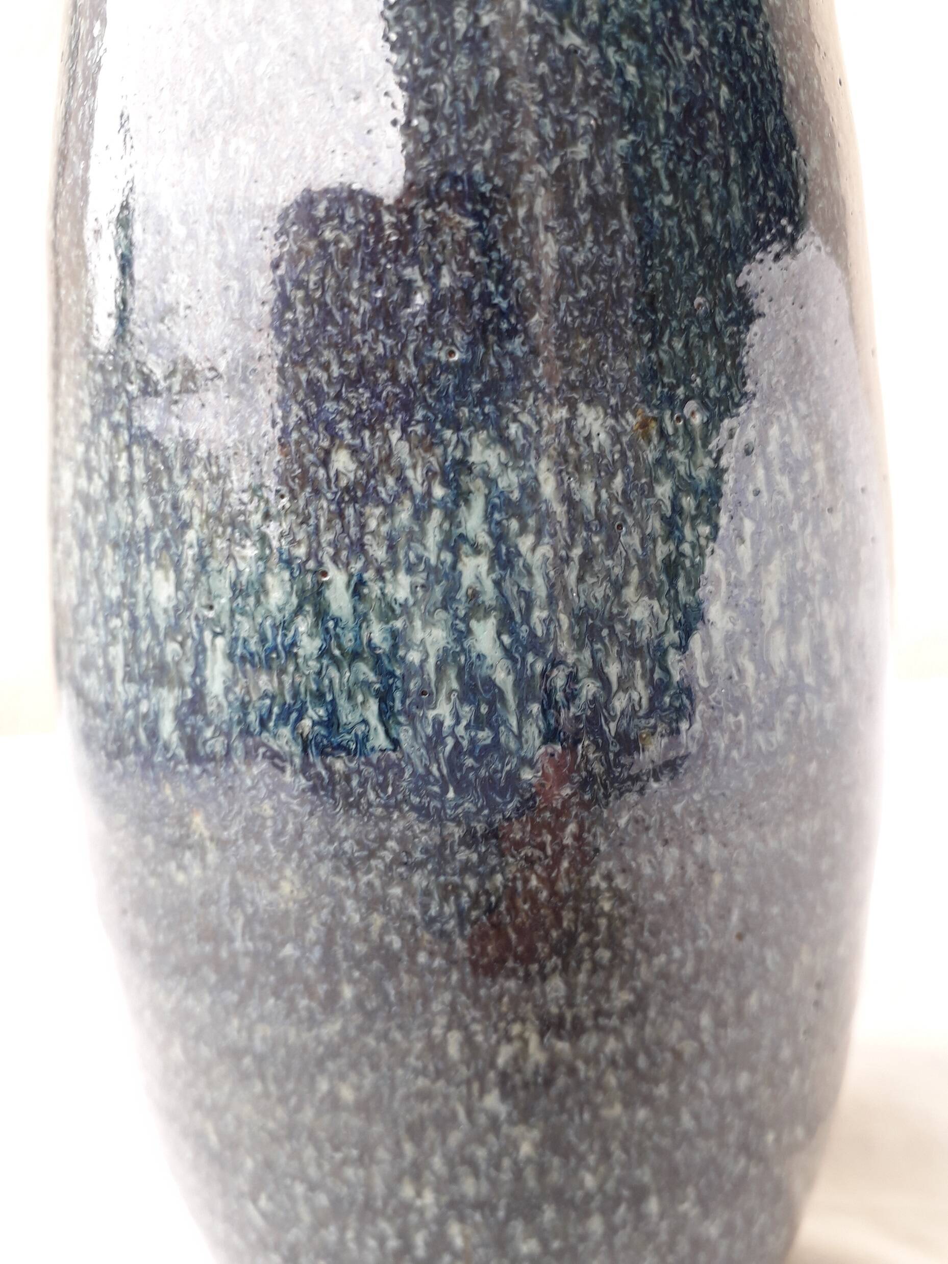 Blue stoneware vase