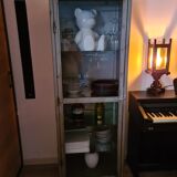 Vintage industrial showcase with LED interior lighting