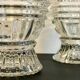 Paire vases géométriques semi-cristal vintage
