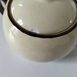 HBCM Sugar Bowl and Milk Jug Duo - Vintage Cream and Brown Earthenware