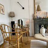 Pair of vintage rattan armchairs