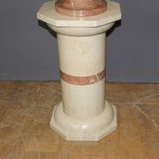Colonne et sa vasque en marbre et céramique vers 1980