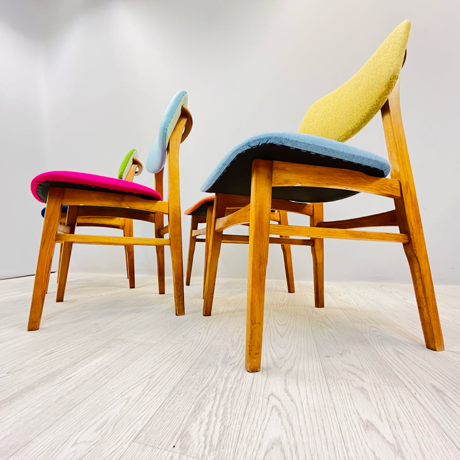 Four middle century chairs