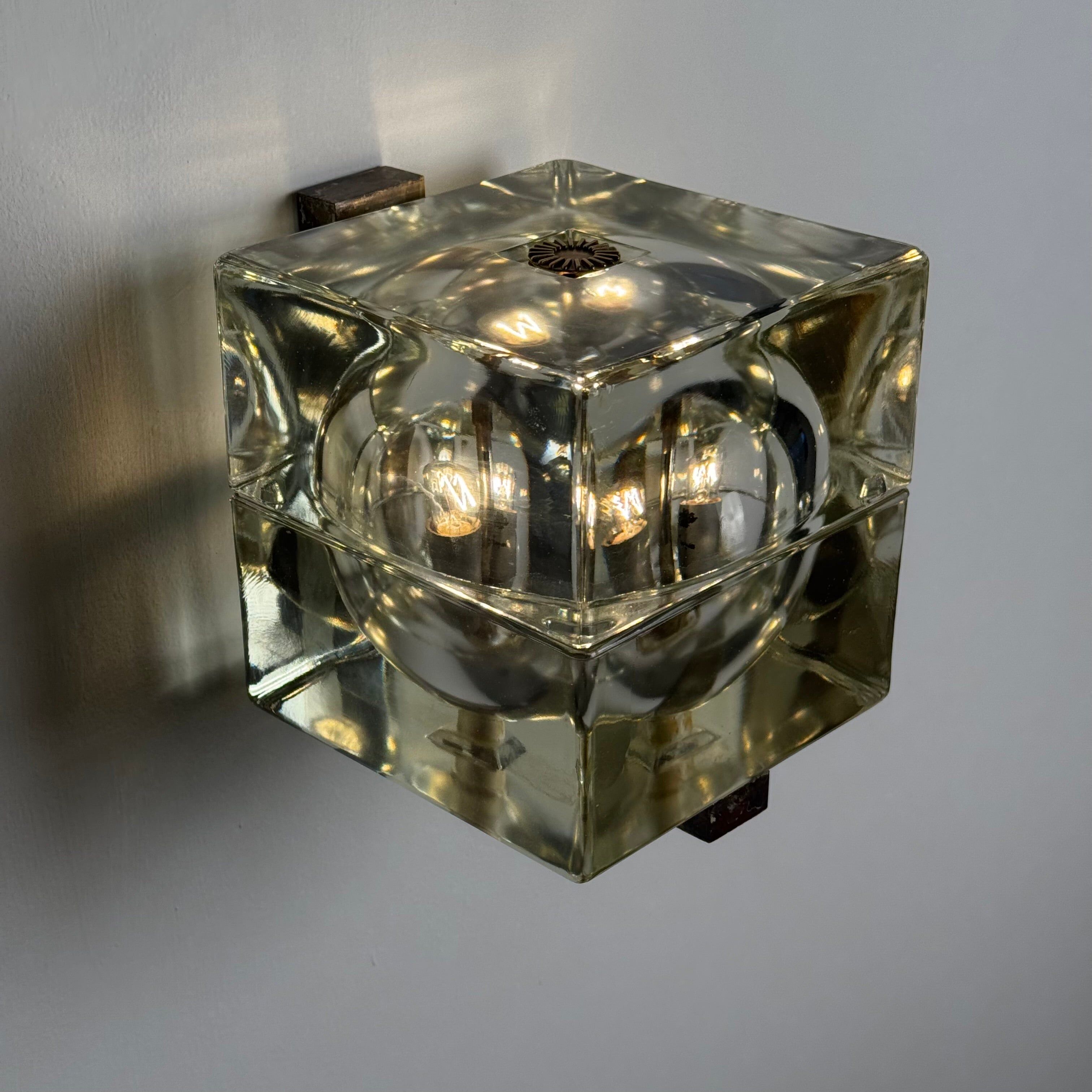 Pair of Cubosfera wall lights by Alessandro Mendini, Italy, 1960s.