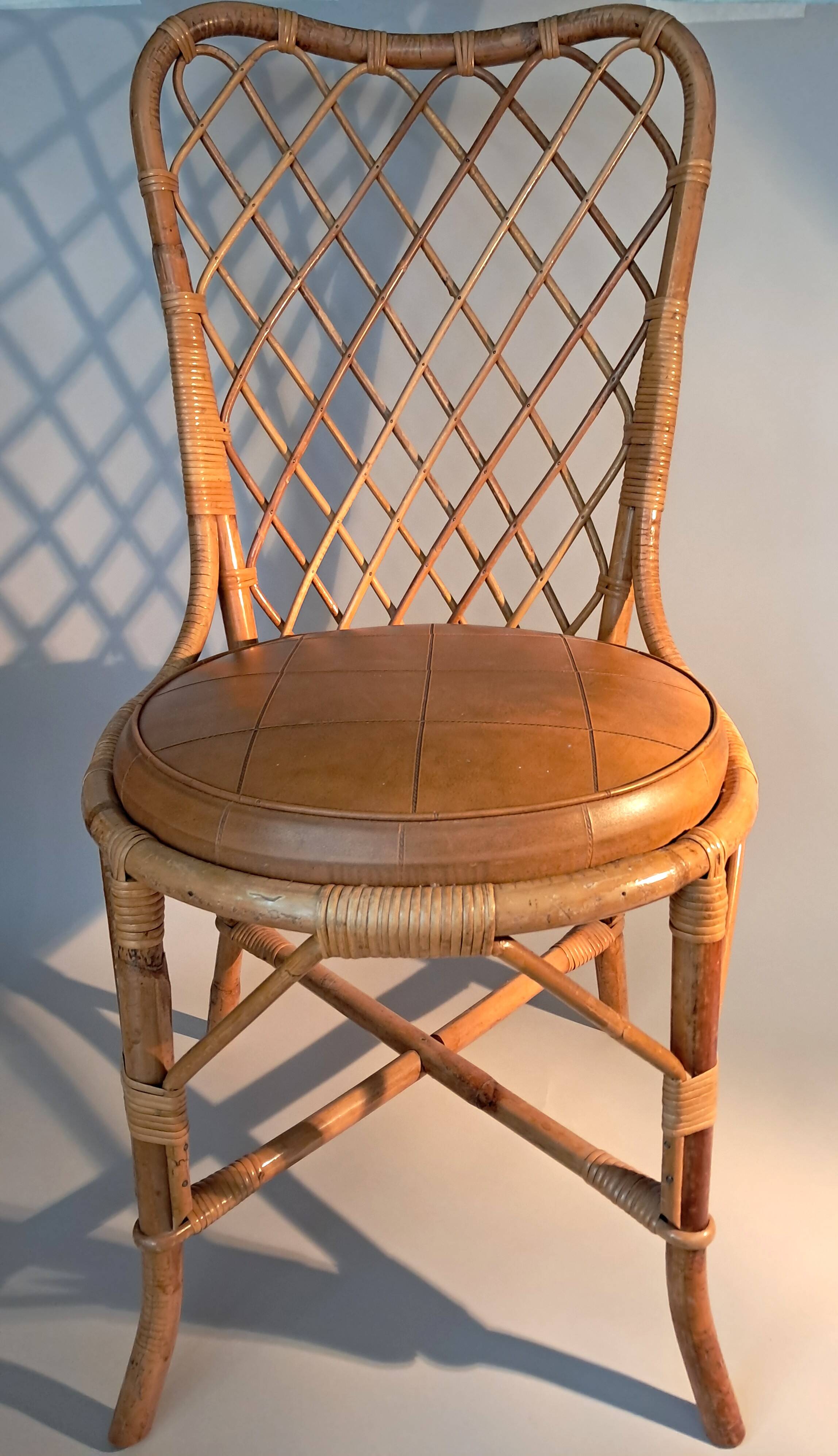 Rattan and bamboo chair 1950/1960.