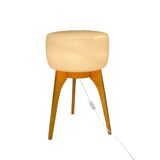 Grand lampadaire ULUV, bois et verre dépoli, Tchécoslovaquie, années 1960