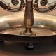 bronze and brass 2-bulb bouillotte lamp, red desk lamp