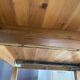 Round table 117cm extendable with a solid pine extension, vintage from the 1970s.