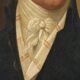 Old painting of a male portrait in oil on canvas from the 18th-19th century.