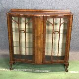 Walnut chippendale showcase - 1930s