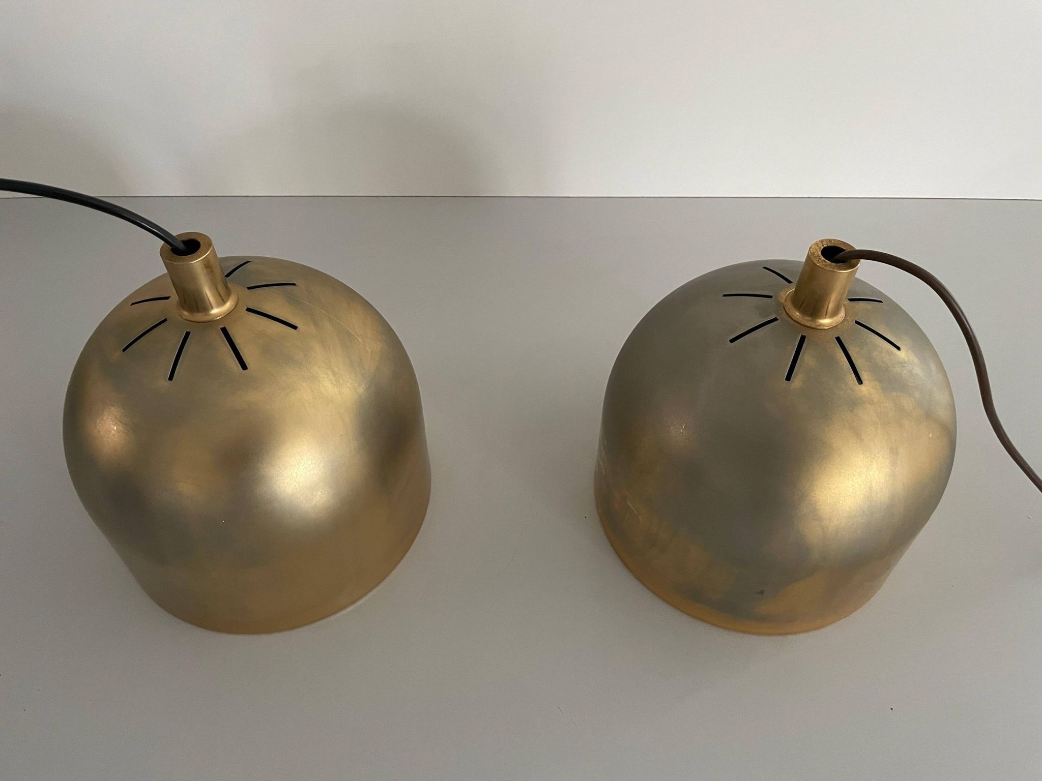 Suspended lamp in gold metal A Space by Staff Leuchten, 1970s, Germany