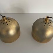 Suspended lamp in gold metal A Space by Staff Leuchten, 1970s, Germany