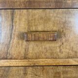 Tall chest of drawers, Art Deco weekly chest in flamed walnut, 1930-1940